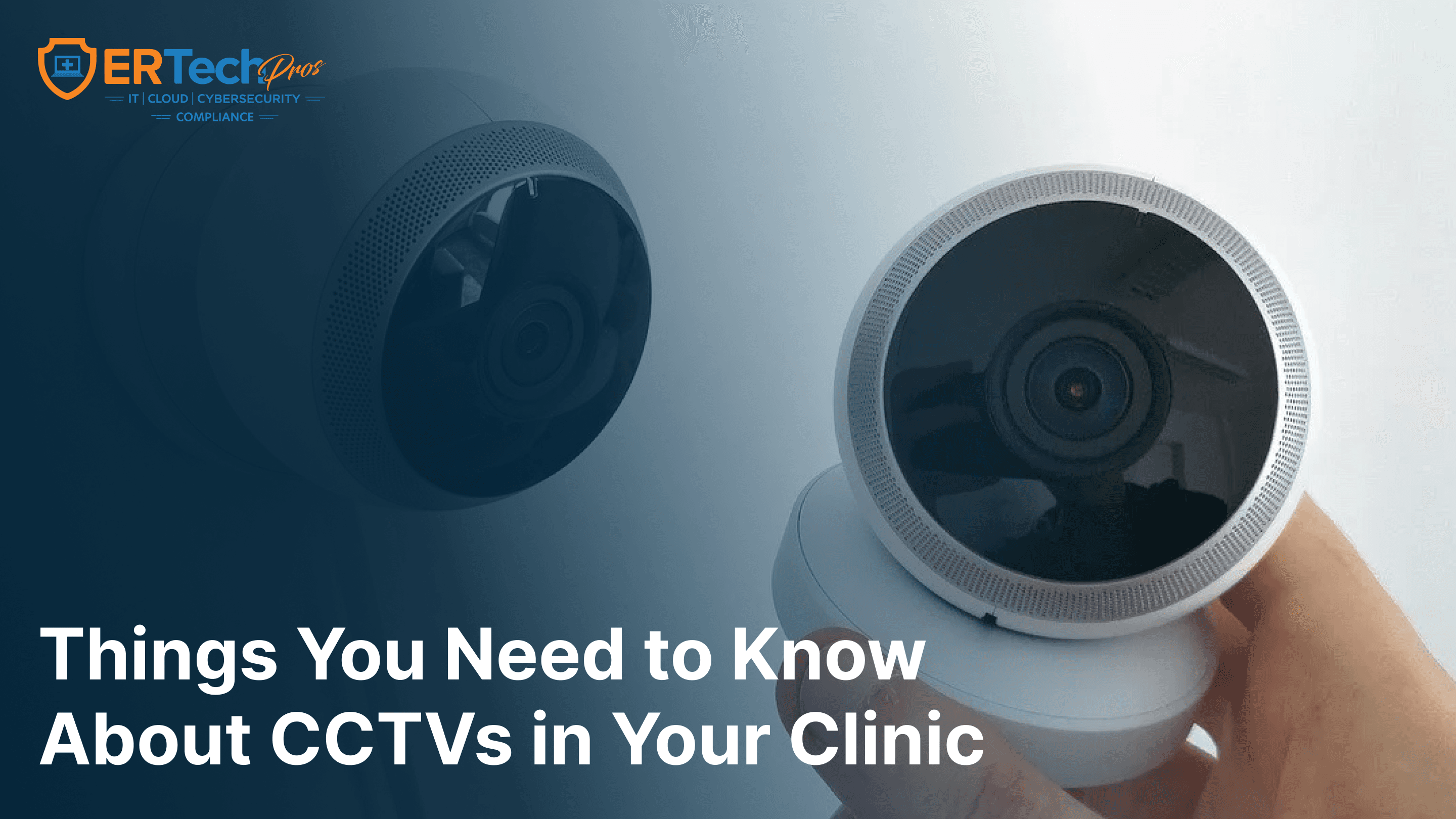 Illustration showing CCTV security system installed inside a medical clinic