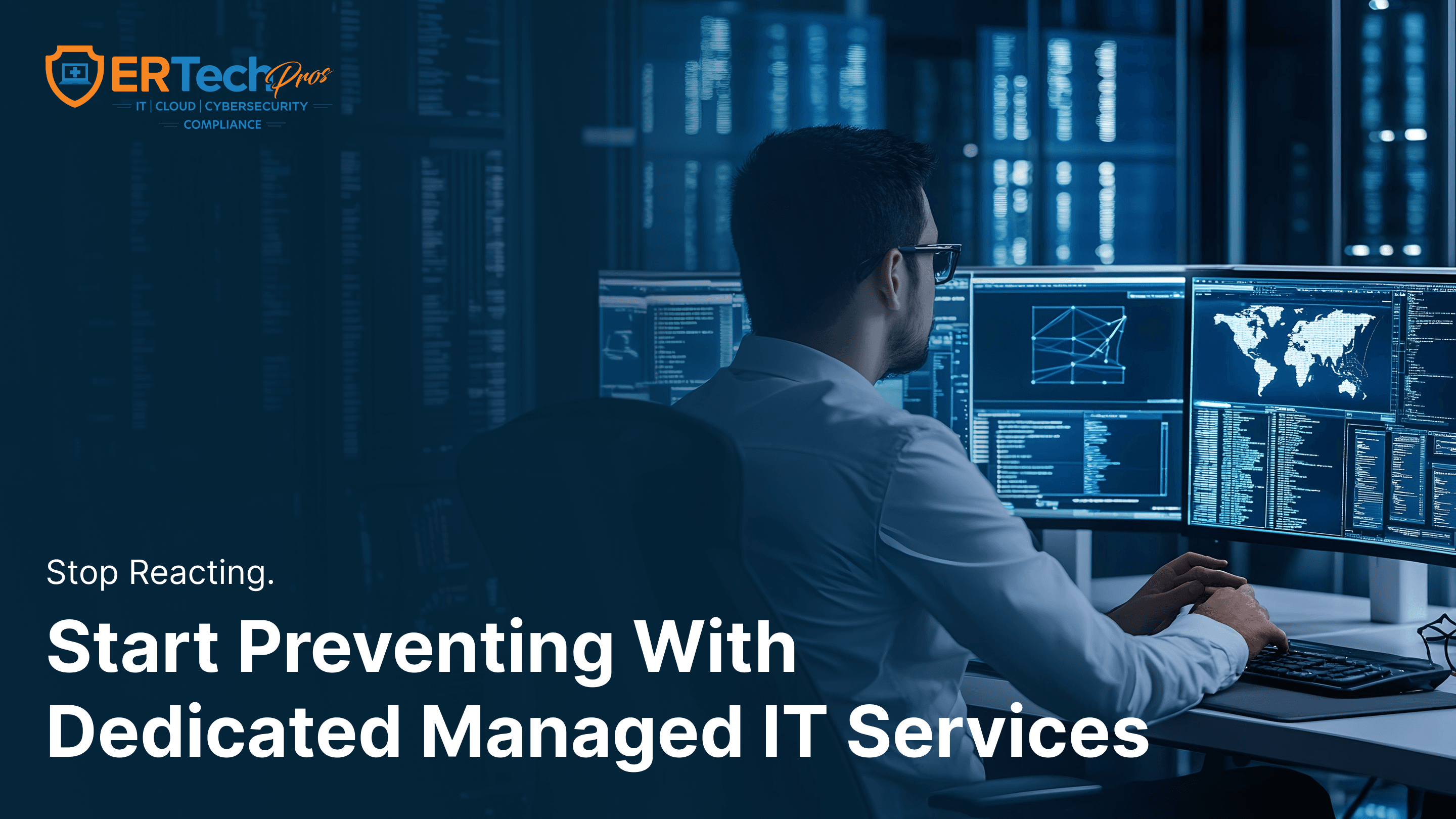 A business professional in California reviewing managed IT services options with a managed services provider on a laptop, representing enterprise IT support for 2026. 